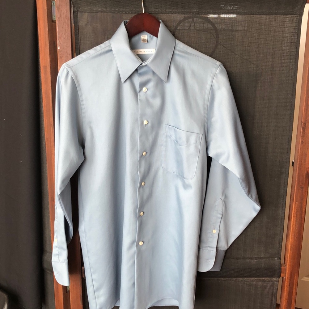 Geoffrey Beene men’s small 14 1/2 32/33 wrinkle free sateen 55% cotton Egypt